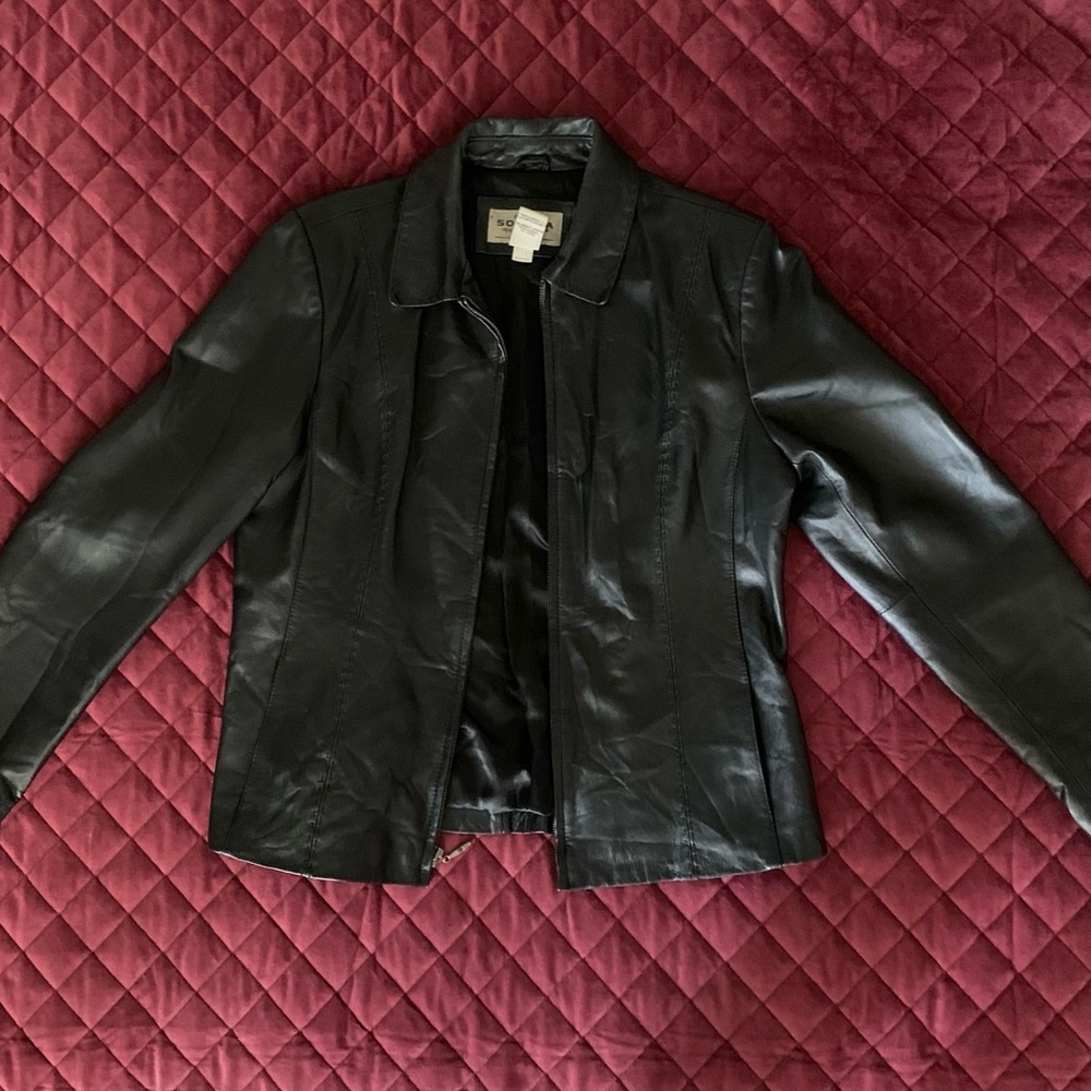 Sonoma Men's Black Leather Jacket - Picture 10 of 11